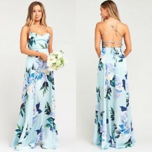 Godshaw Goddess Gown Mint To Be Floral Bridesmaids Dress